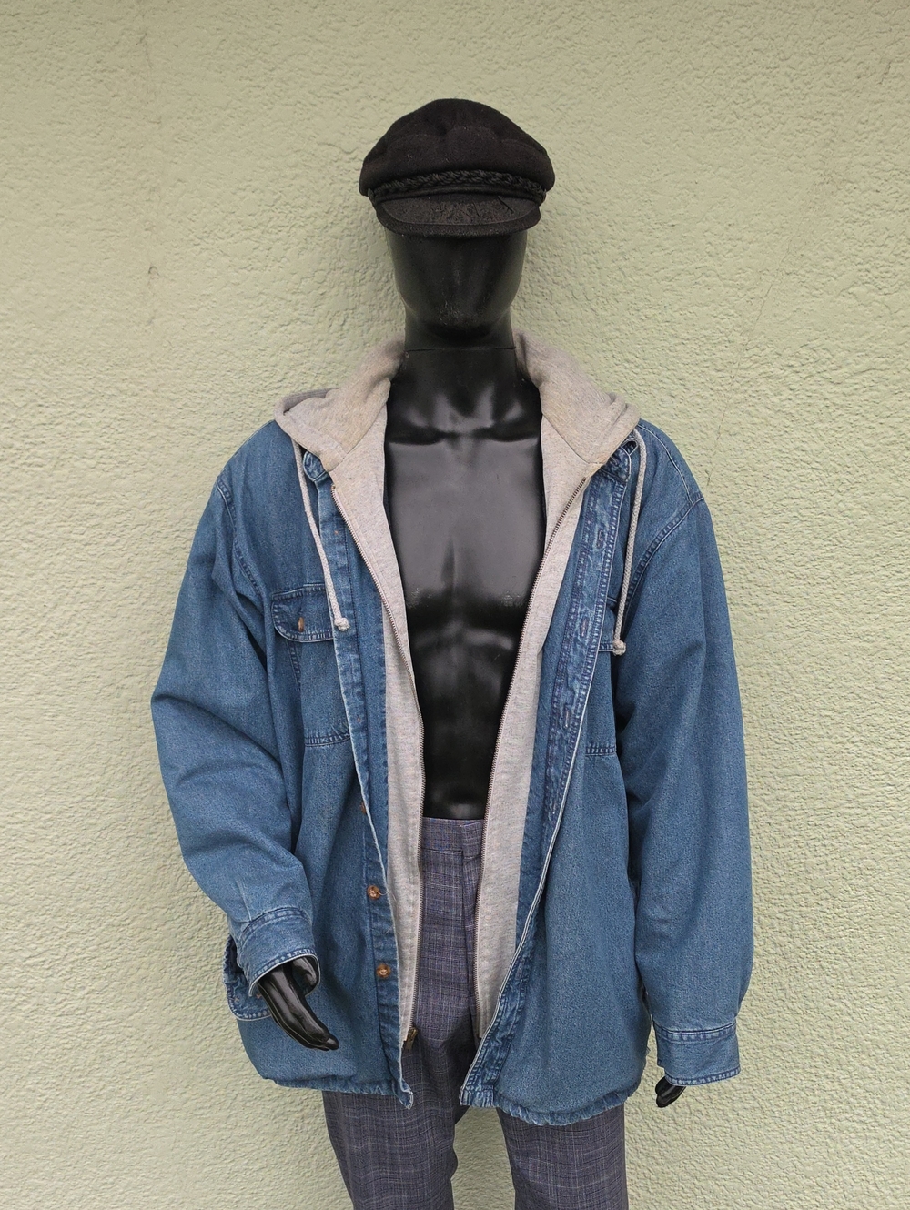 Saddlebred (Bangledesh) Men's Pure Cotton Navy Hooded Fleece Coat